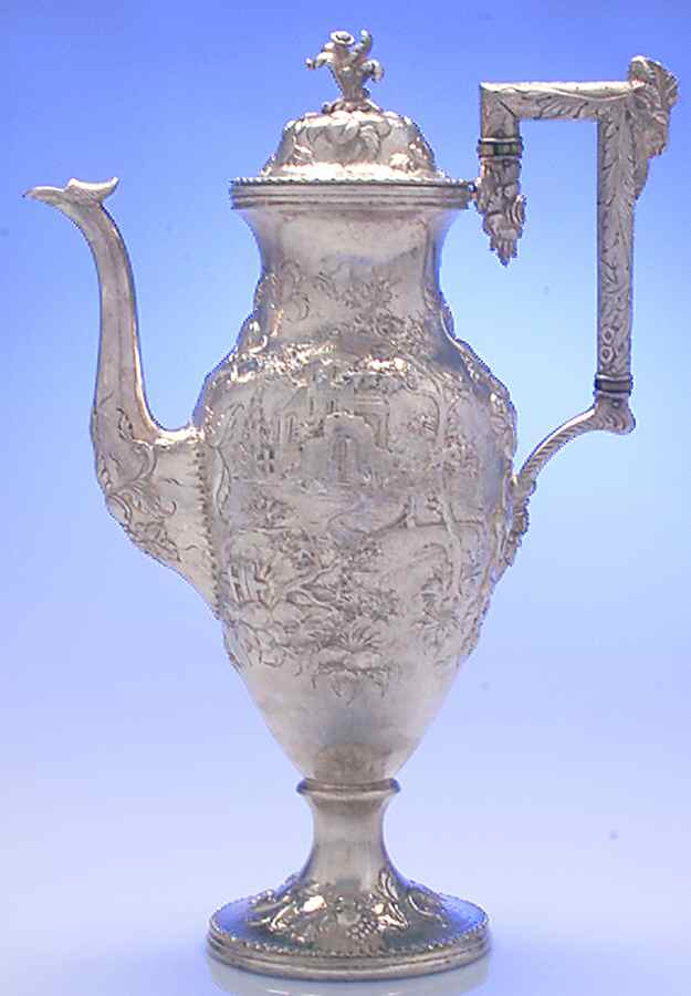 Repousse-Full Chased-Landscape (Sterling) Coffee Pot by Kirk Stieff-1