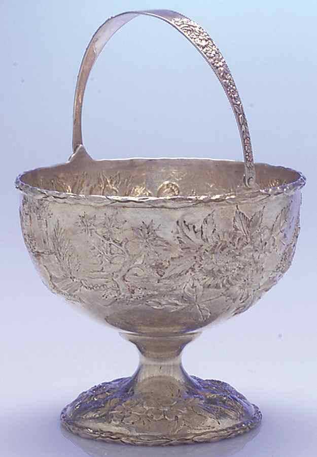 Repousse-Full Chased-Landscape (Sterling) Handled Open Sugar Basket by Kirk Stieff-1