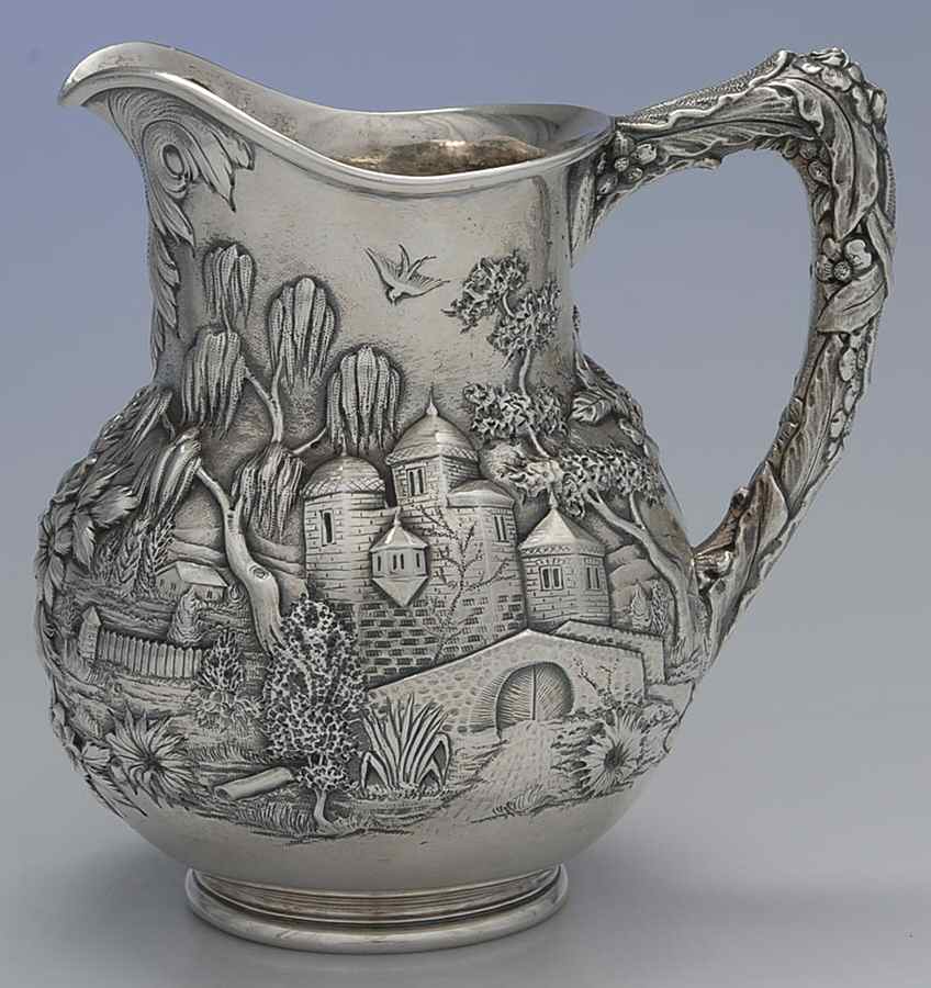 Repousse-Full Chased-Landscape (Sterling) 56 Oz Water Pitcher by Kirk Stieff-1