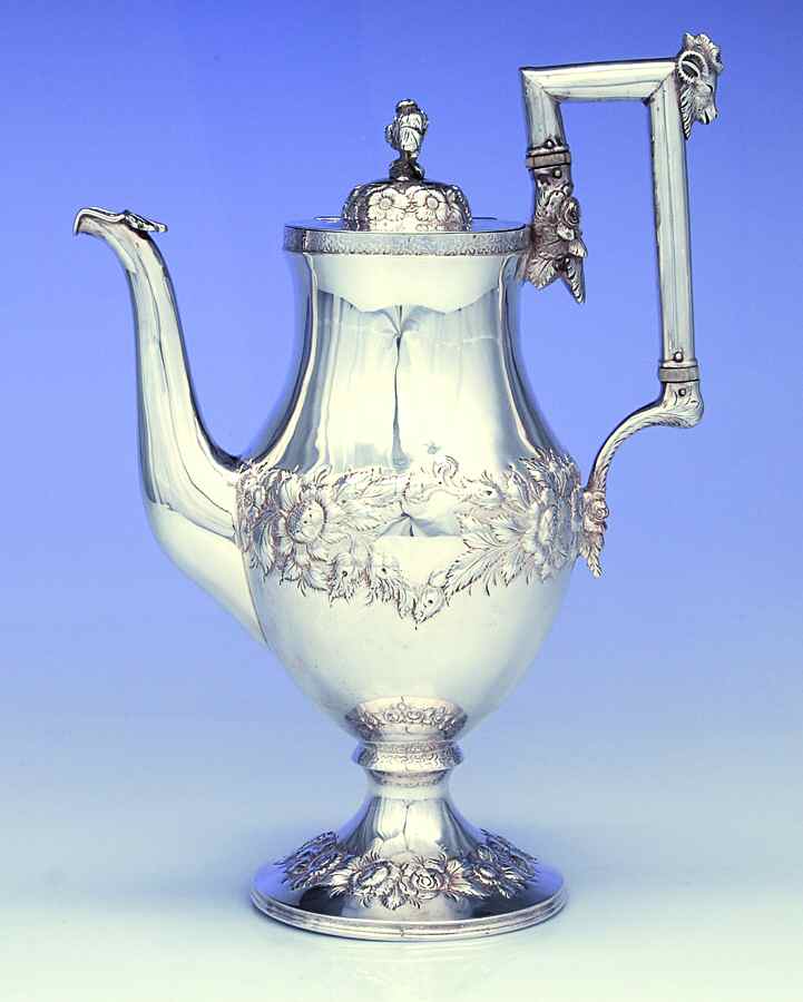 Repousse-Ram's Head (Coin, Partial Chase) Coffee Pot by Kirk Stieff-1