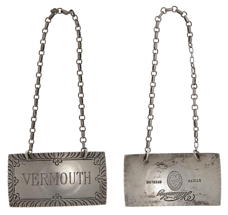 Williamsburg (Sterling, Hollowware) Decanter Label by Kirk Stieff-1