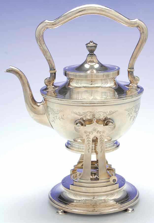 Mayflower (Sterling, Hollowware) Kettle, Stand & Burner by Kirk Stieff-1