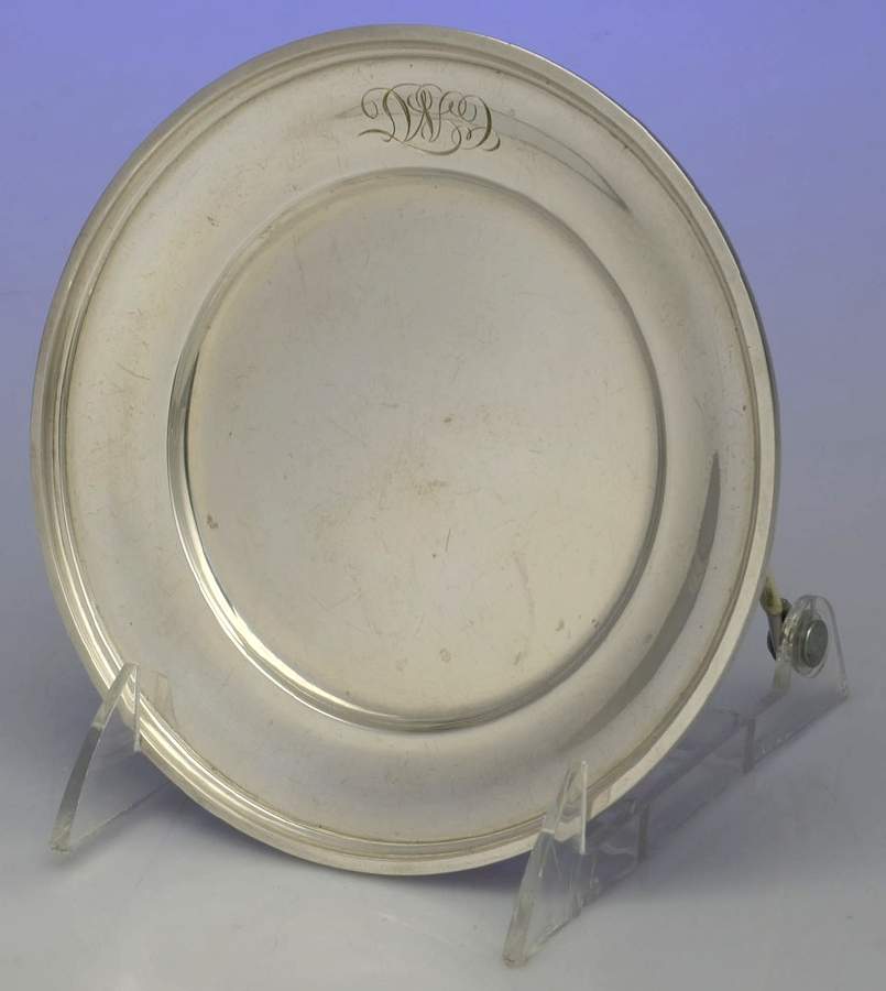 Calvert-Old Maryland Plain (Sterling, Hollowware) Bread Plate by Kirk Stieff-1
