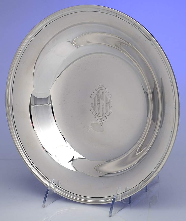 Calvert-Old Maryland Plain (Sterling, Hollowware) 9" Round Vegetable Bowl by Kirk Stieff-1