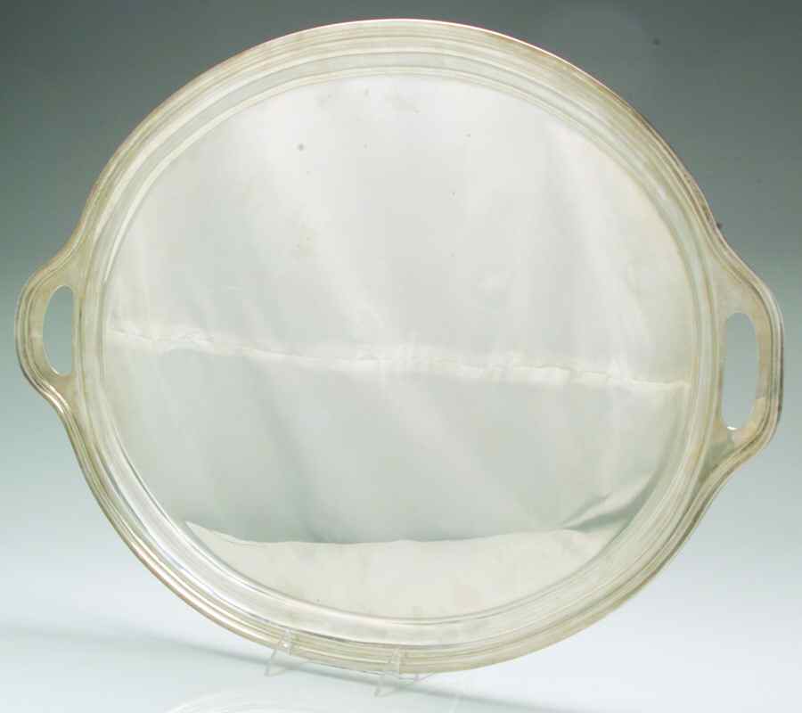 Calvert-Old Maryland Plain (Sterling, Hollowware) Large Waiter Tray by Kirk Stieff-1