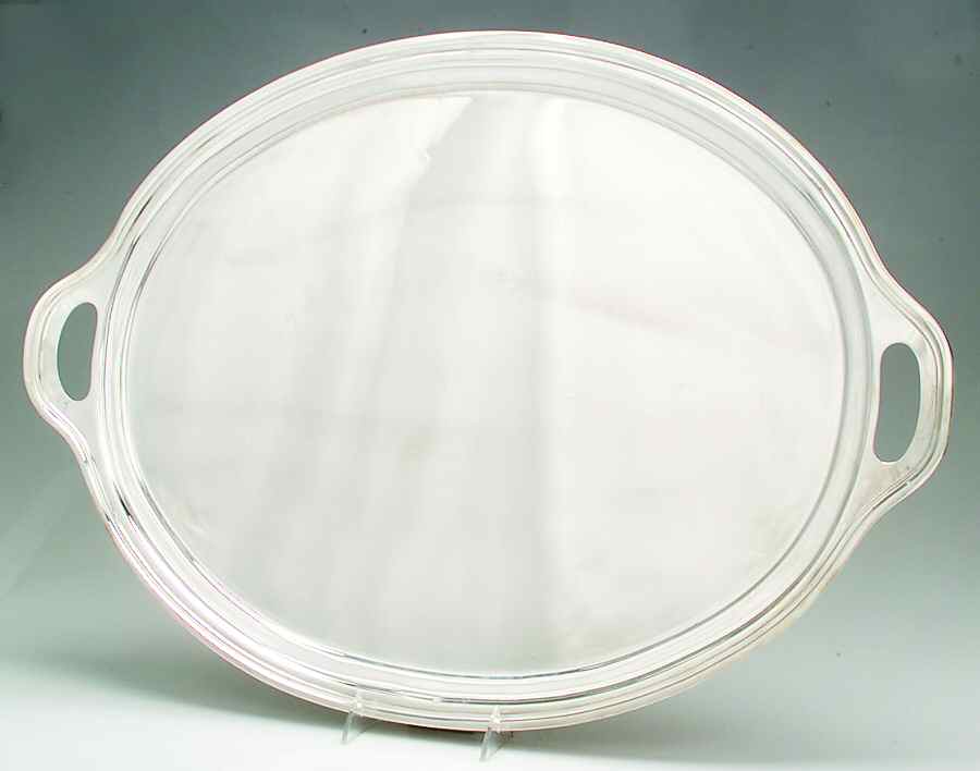 Calvert-Old Maryland Plain (Sterling, Hollowware) Large Waiter Tray by Kirk Stieff-1