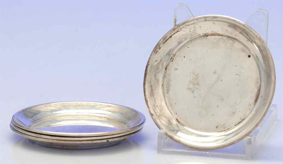 Calvert-Old Maryland Plain (Sterling, Hollowware) Butter Pat - Set of 4 by Kirk Stieff-1