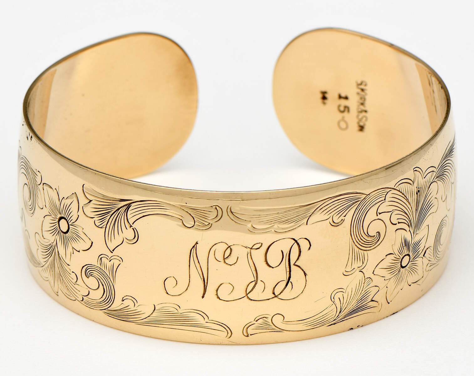 Old Maryland-Engv (Sterling, Hollowware) 14KY Cuff Bracelet by Kirk Stieff-1