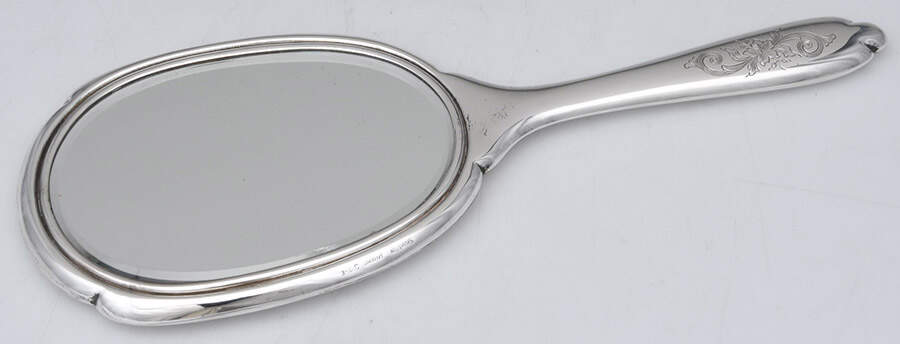 Old Maryland-Engv (Sterling, Hollowware) Mirror with Handle by Kirk Stieff-1