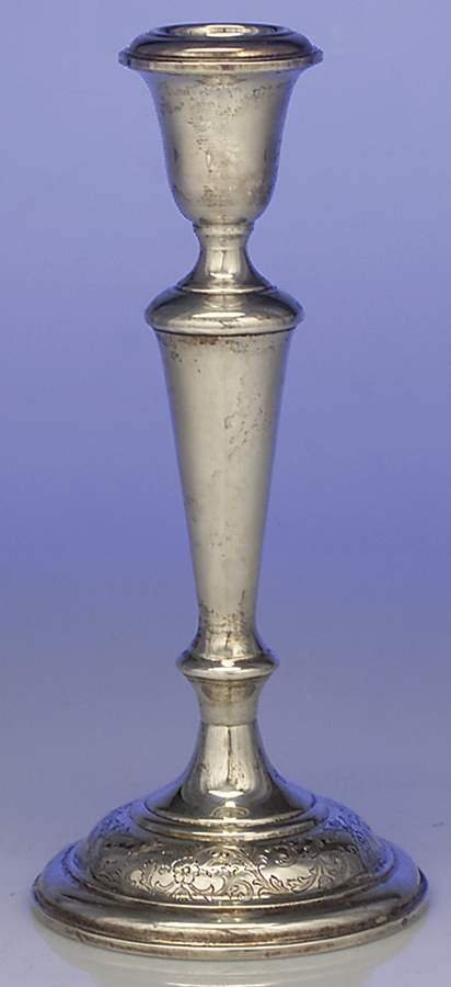 Old Maryland-Engv (Sterling, Hollowware) Weighted Candlestick by Kirk Stieff-1