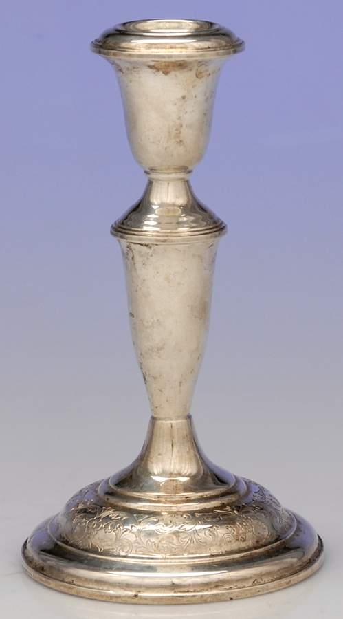 Old Maryland-Engv (Sterling, Hollowware) Weighted Candlestick by Kirk Stieff-1