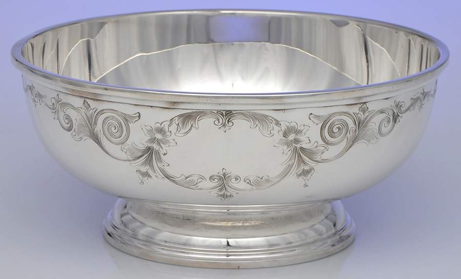 Old Maryland-Engv (Sterling, Hollowware) 9" Round Footed Centerpiece by Kirk Stieff-1