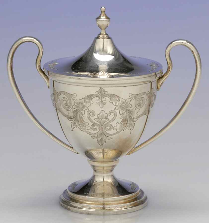 Old Maryland-Engv (Sterling, Hollowware) Mini Sugar Bowl & Lid by Kirk Stieff-1