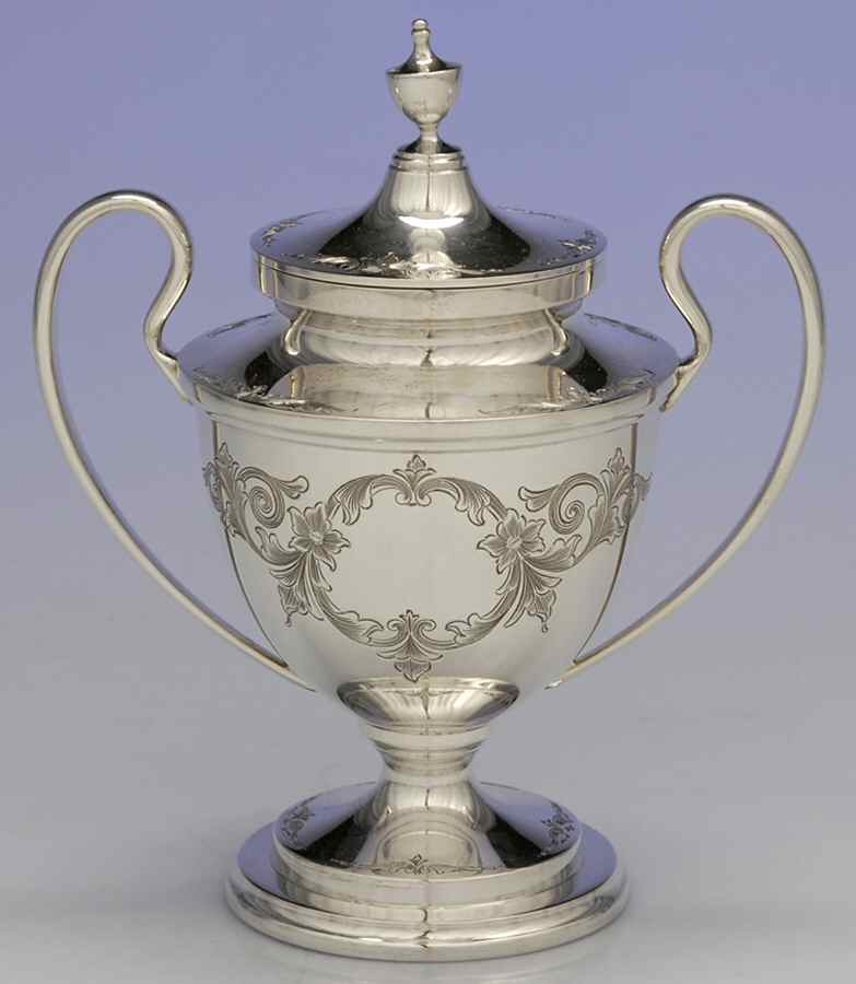 Old Maryland-Engv (Sterling, Hollowware) Sugar Bowl & Lid by Kirk Stieff-1