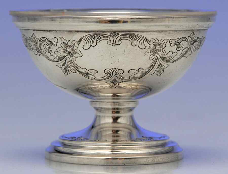 Old Maryland-Engv (Sterling, Hollowware) Open Salt Individual by Kirk Stieff-1