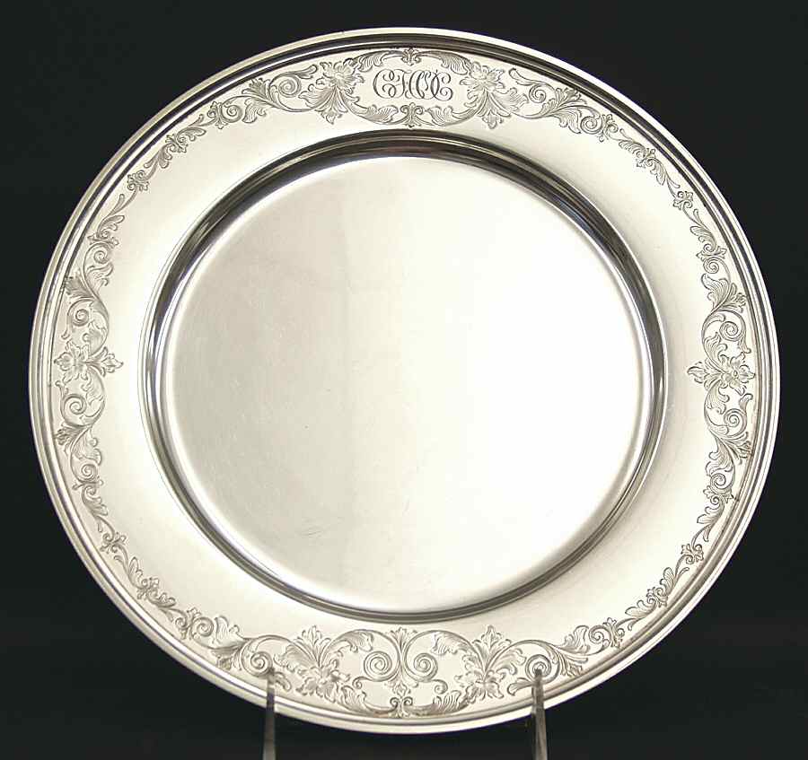 Old Maryland-Engv (Sterling, Hollowware) 11" Round Sterling Tray by Kirk Stieff-1
