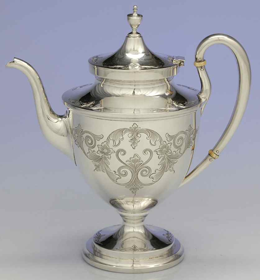 Old Maryland-Engv (Sterling, Hollowware) Teapot by Kirk Stieff-1
