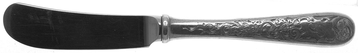 Old Maryland-Engv (Sterling, 1936, Monograms)  Butter Spreader Hollow Hdl-Paddle/Stainless Blade by Kirk Stieff-1