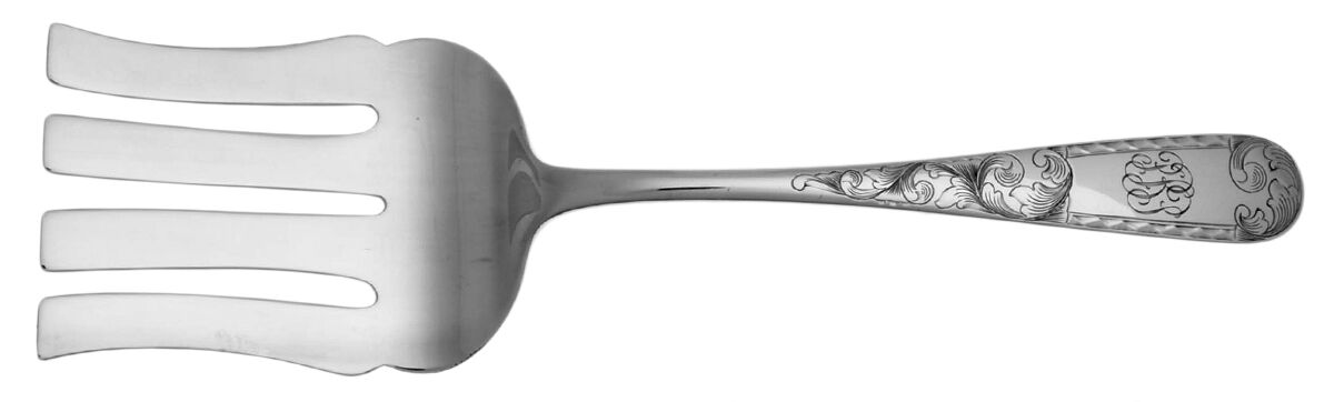 Mayflower (Sterling, 1846) Large Solid Asparagus Serving Fork by Kirk Stieff-1