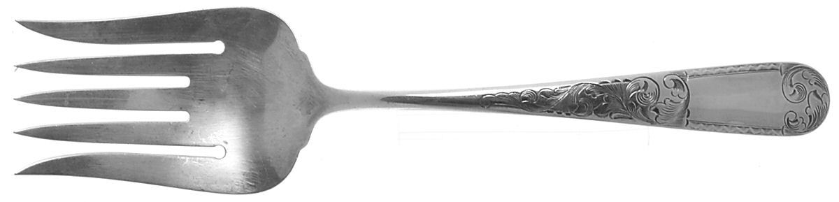 Mayflower (Sterling, 1846, Monograms) Solid Salad Serving Fork by Kirk Stieff-1