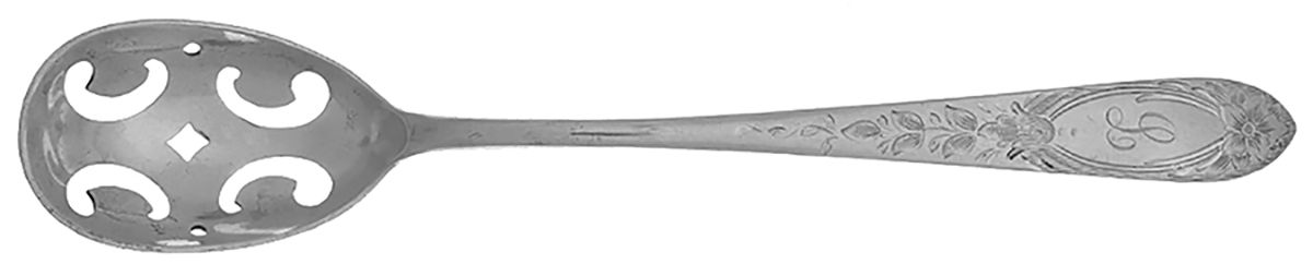 Primrose (Sterling, 1933) Pierced Bowl Short Handle Olive Spoon by Kirk Stieff-1