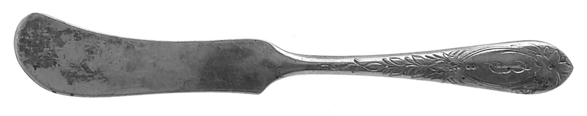 Primrose (Sterling, 1933) Large Flat Handle Butter Spreader by Kirk Stieff-1