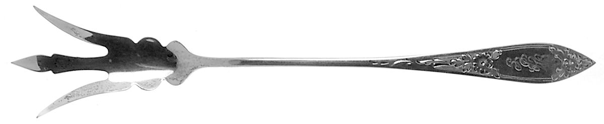 Lady Claire-Hand Engr(Sterling, 1925, Monograms) Large Lettuce Serving Fork by Kirk Stieff-1