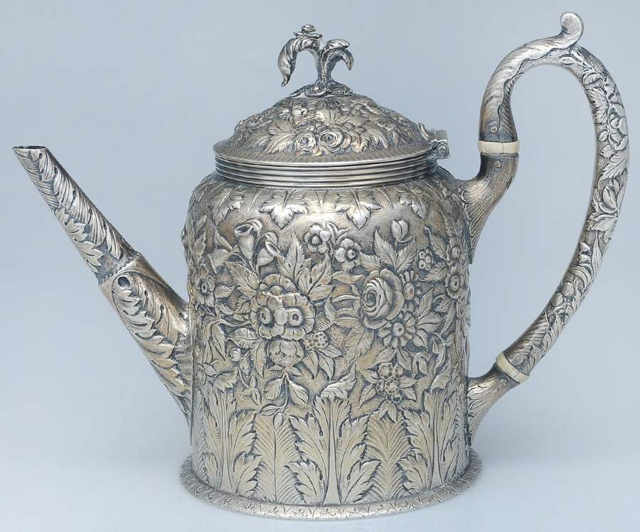 Repousse (Coin, Hollowware, No Landscape) Coffee Pot by Kirk Stieff-1