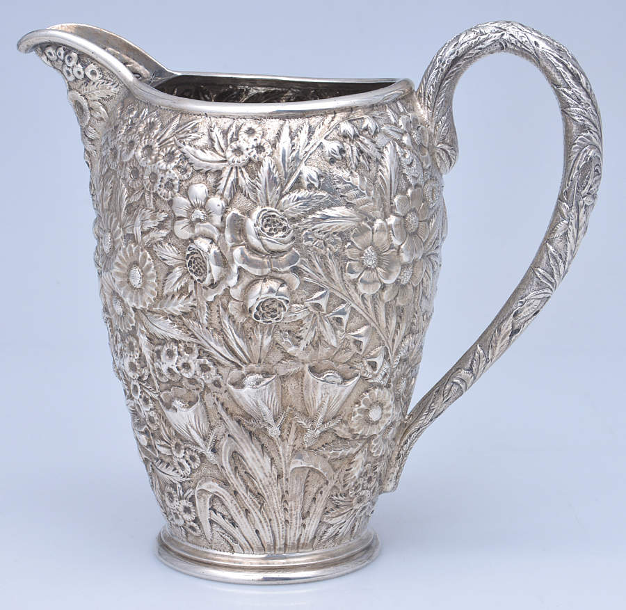 Repousse (Coin, Hollowware, No Landscape) Sterling Water Pitcher by Kirk Stieff-1