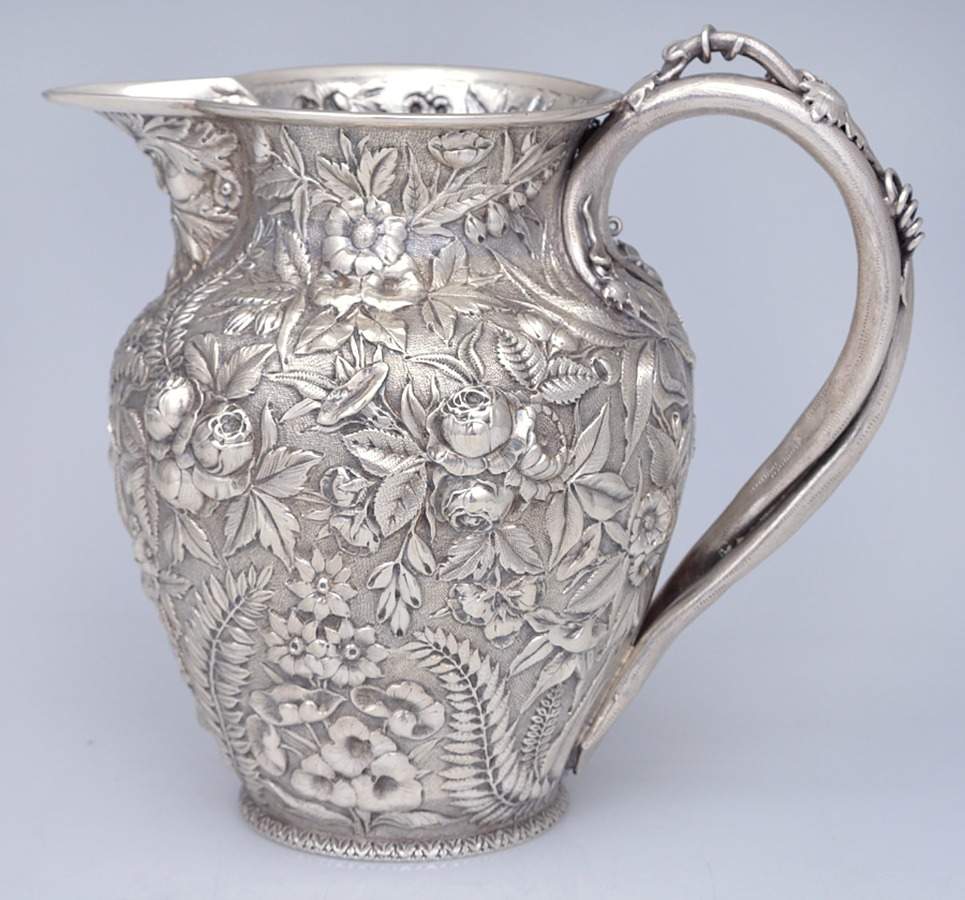 Repousse (Coin, Hollowware, No Landscape) 64 Oz Water Pitcher by Kirk Stieff-1
