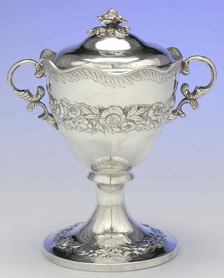 Repousse (Coin, Hollowware, No Landscape) Sugar Bowl & Lid by Kirk Stieff-1