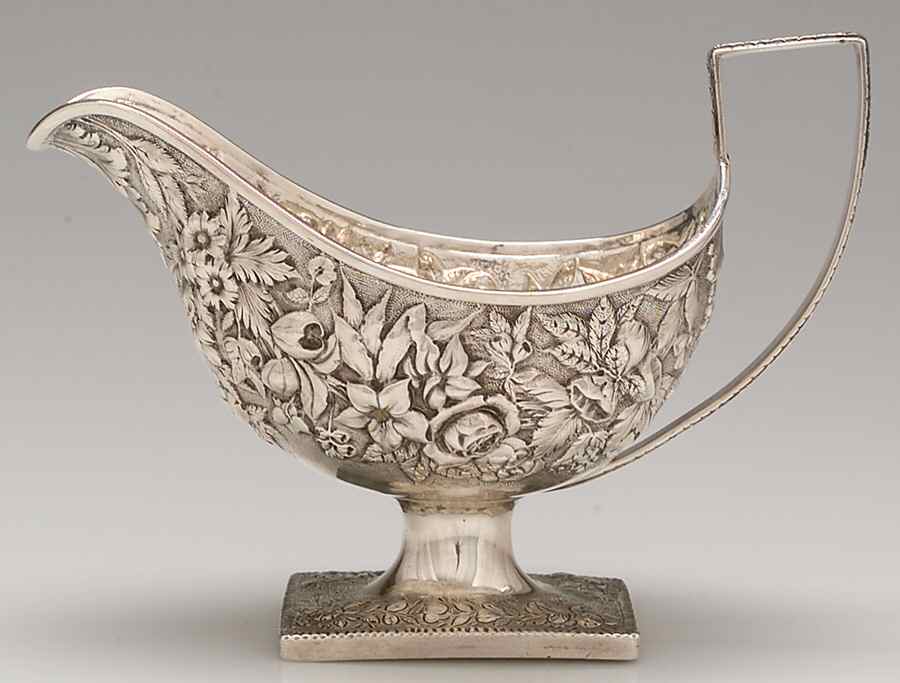 Repousse (Coin, Hollowware, No Landscape) Sterling Gravy Boat by Kirk Stieff-1