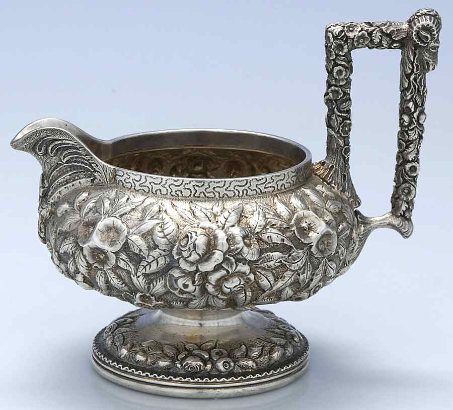 Repousse-Ram's Head (Coin, Full Chased) Creamer by Kirk Stieff-1