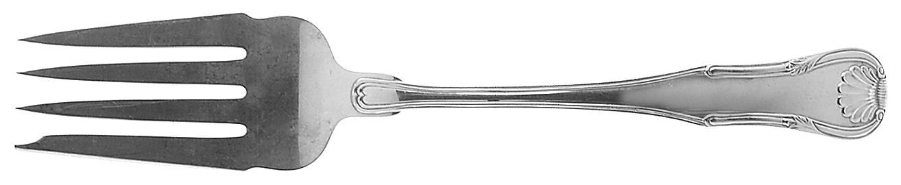 King (Sterling, 1825) Large Solid Cold Meat Serving Fork by Kirk Stieff-1