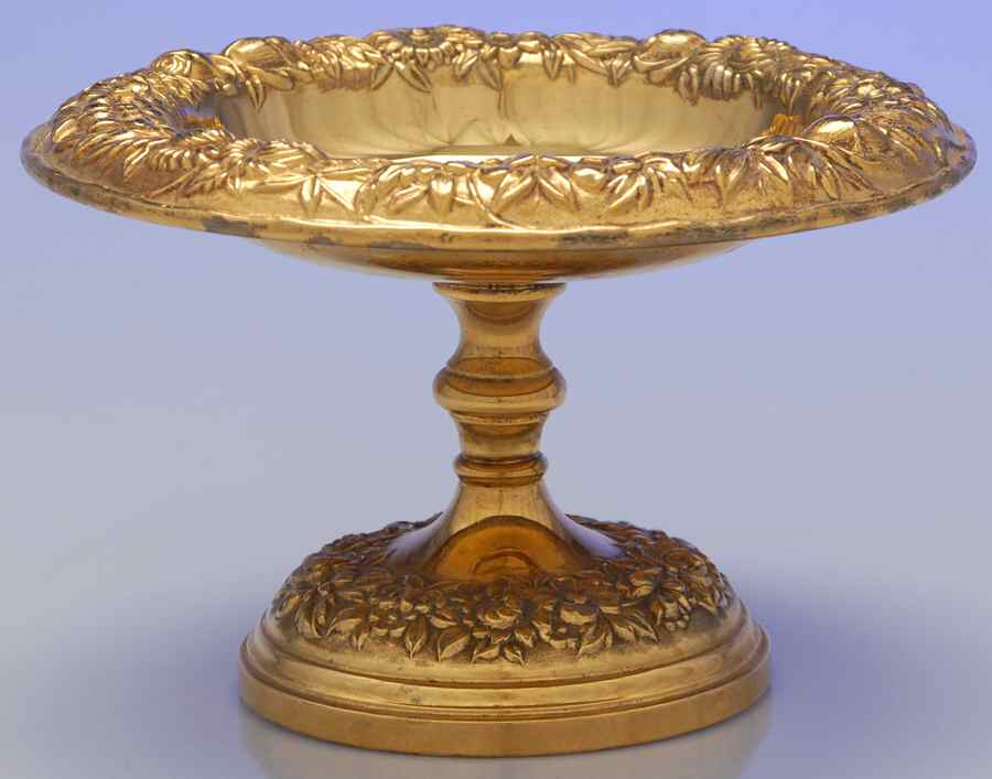 Repousse-Full Chased-Hand Chased Weighted Round Compote (Height X Width) by Kirk Stieff-1