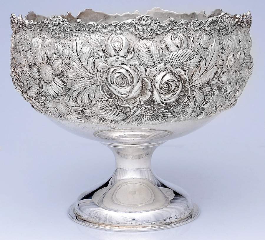 Stieff Rose (Sterling, 1892, Hollowware) Punch Bowl by Kirk Stieff-1