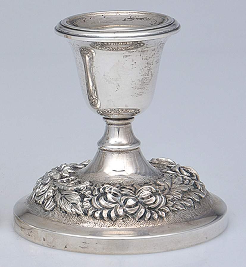Stieff Rose (Sterling, 1892, Hollowware) Weighted Candleholder by Kirk Stieff-1