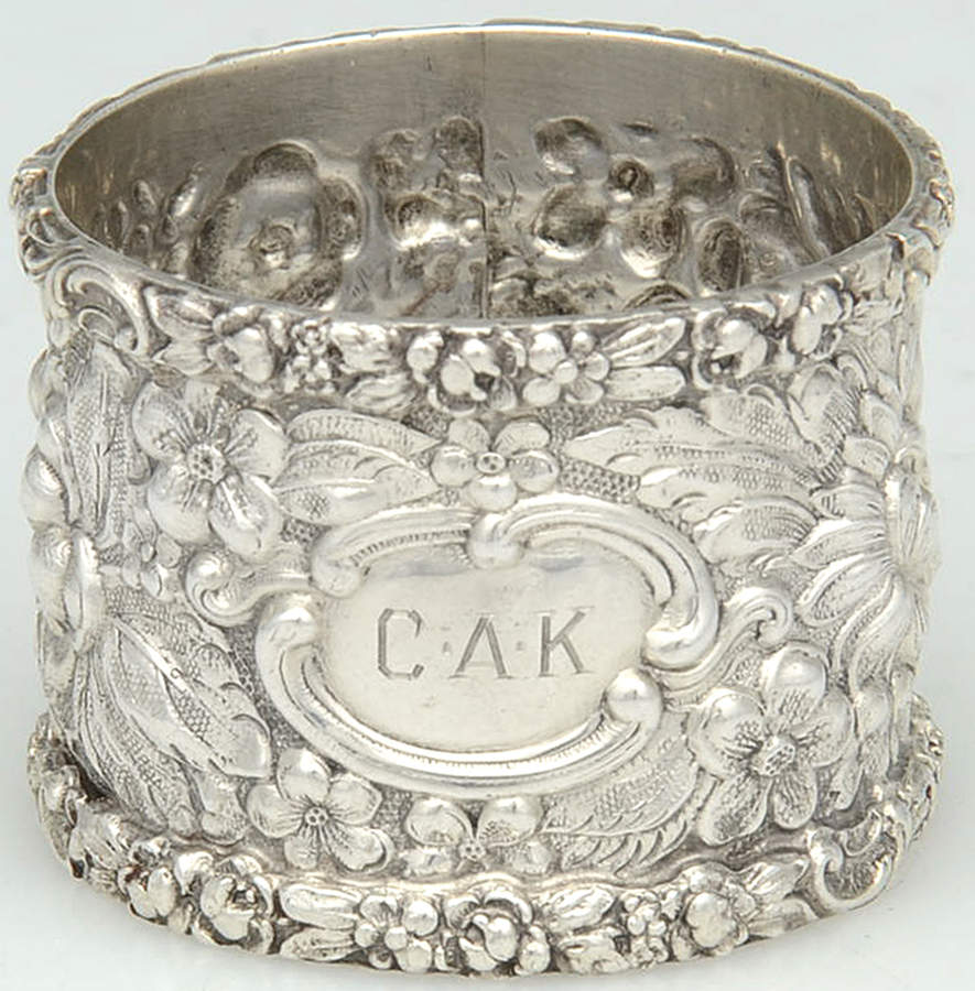 Stieff Rose (Sterling, 1892, Hollowware) Round Napkin Ring by Kirk Stieff-1