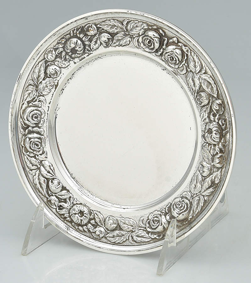 Stieff Rose (Sterling, 1892, Hollowware) Bread Plate by Kirk Stieff-1