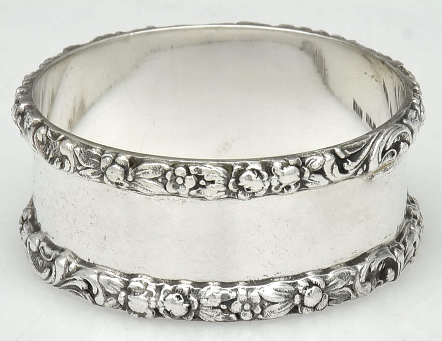 Stieff Rose (Sterling, 1892, Hollowware) Round Napkin Ring by Kirk Stieff-1