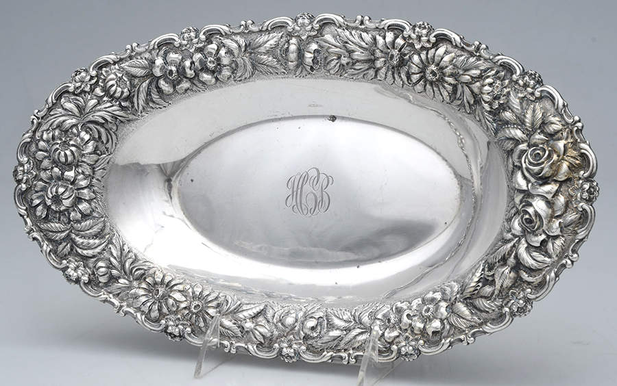 Stieff Rose (Sterling, 1892, Hollowware) 13" Bread Tray by Kirk Stieff-1