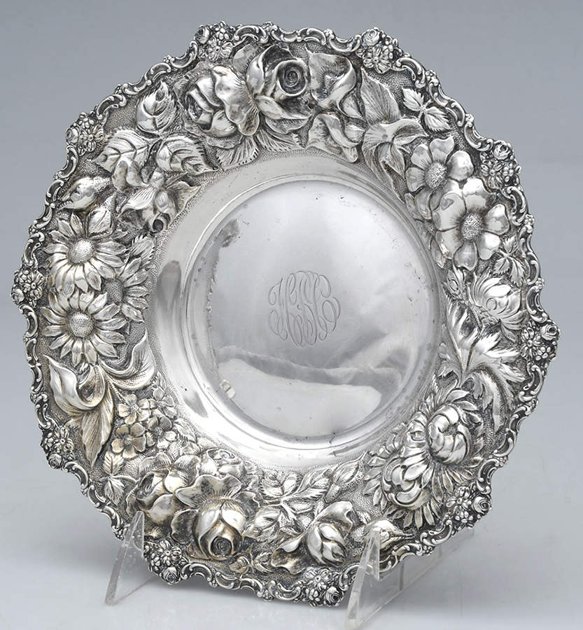 Stieff Rose (Sterling, 1892, Hollowware) 8" Bon Bon Bowl by Kirk Stieff-1