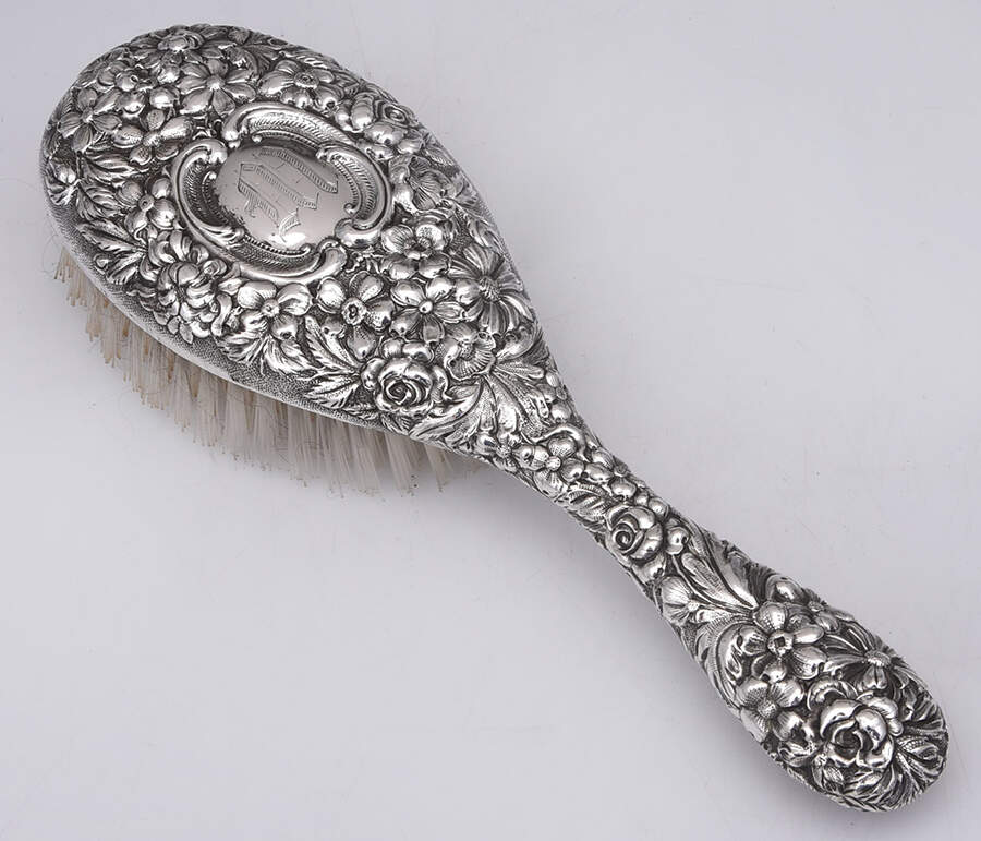 Stieff Rose (Sterling, 1892, Hollowware) Hair Brush by Kirk Stieff-1