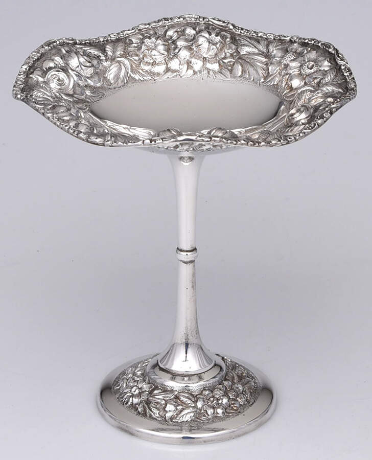 Stieff Rose (Sterling, 1892, Hollowware) Round Compote (Height X Width) by Kirk Stieff-1