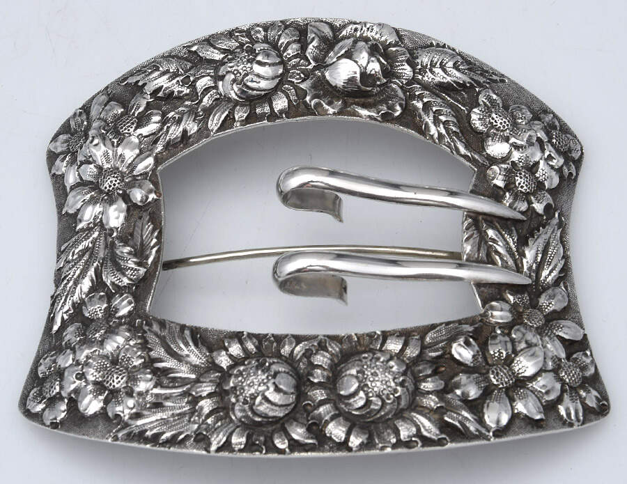 Stieff Rose (Sterling, 1892, Hollowware) Belt Buckle/Pin by Kirk Stieff-1