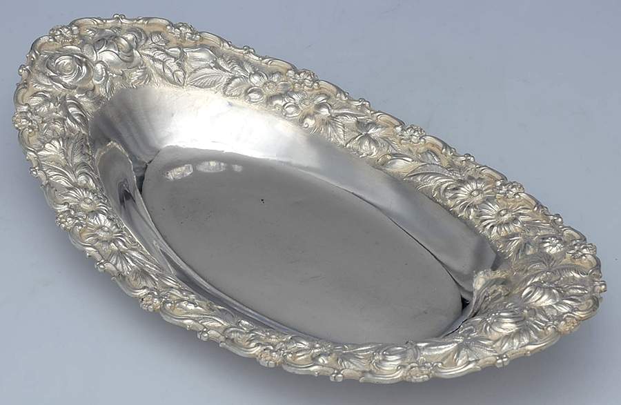 Stieff Rose (Sterling, 1892, Hollowware) 13" Bread Tray by Kirk Stieff-1