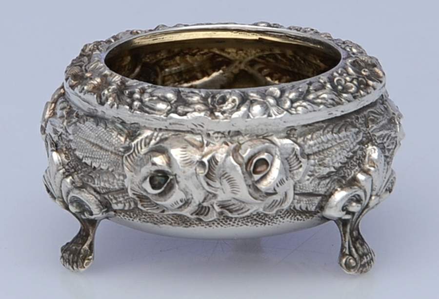 Stieff Rose (Sterling, 1892, Hollowware) Individual Open Salt by Kirk Stieff-1