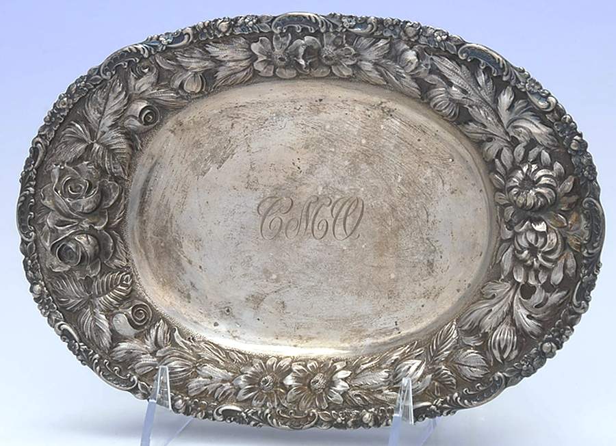 Stieff Rose (Sterling, 1892, Hollowware) Underplate for Gravy Boat by Kirk Stieff-1