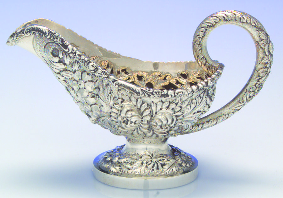 Stieff Rose (Sterling, 1892, Hollowware) Gravy Boat No Underplate by Kirk Stieff-1