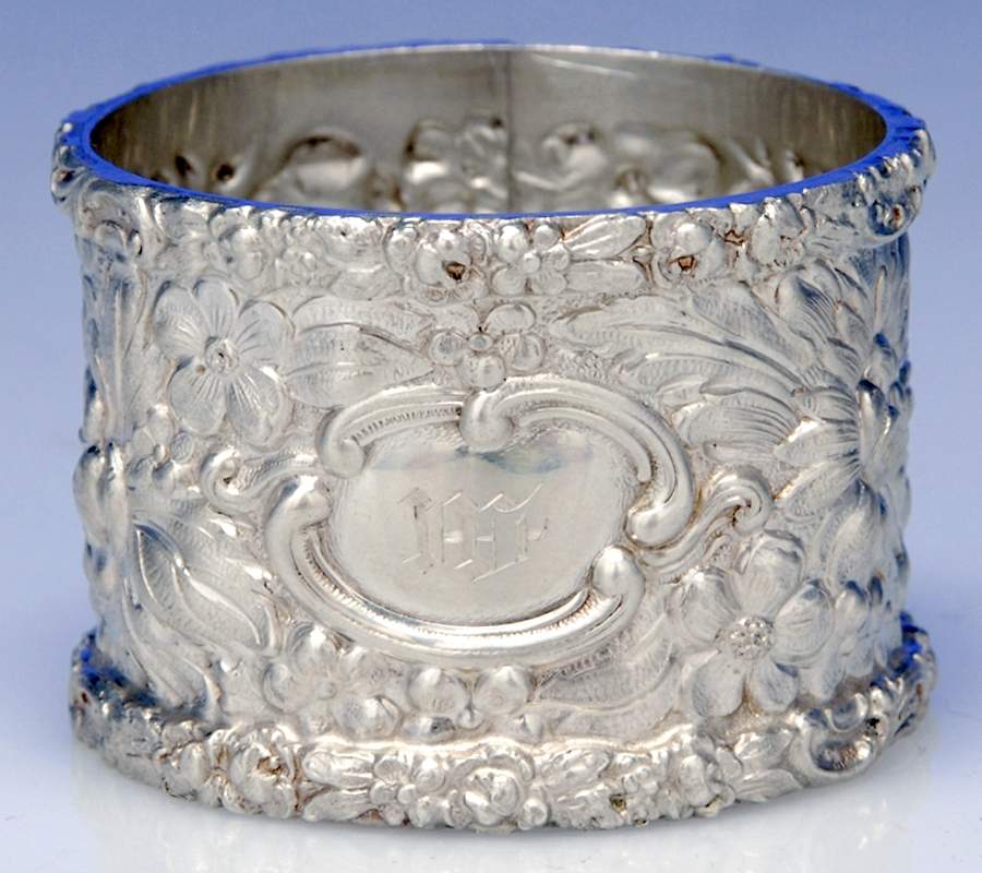Stieff Rose (Sterling, 1892, Hollowware) Round Napkin Ring by Kirk Stieff-1